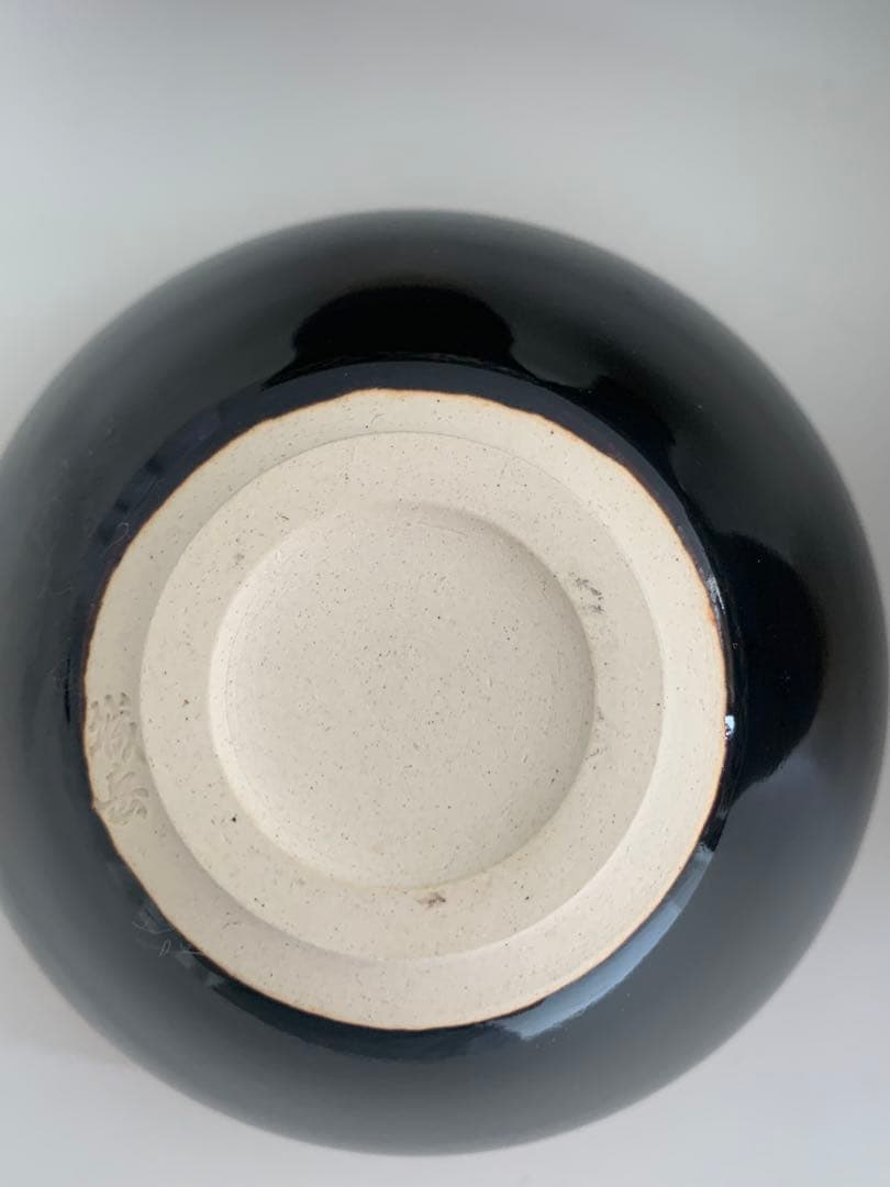 茶道具　城岳　天目釉七宝文数茶碗　10客