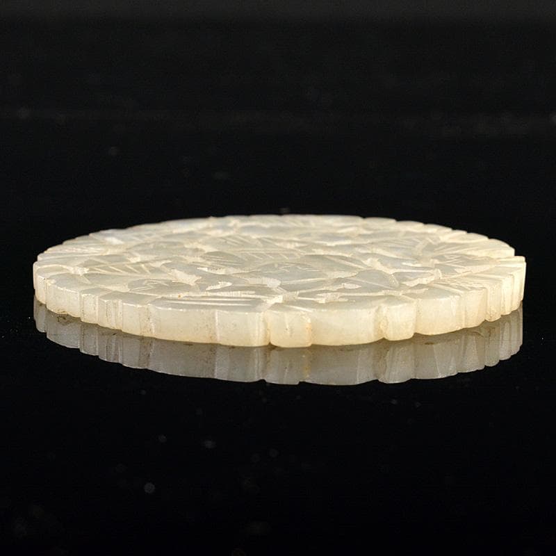 中国　玉石白玉彫刻　人物雕　玉器　玉珮　根付　C　R6197