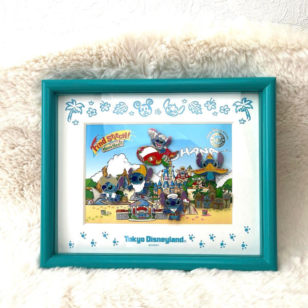 レア　未使用品　スティッチ フォトフレーム ピンバッジ6点　東京ディズニーランド