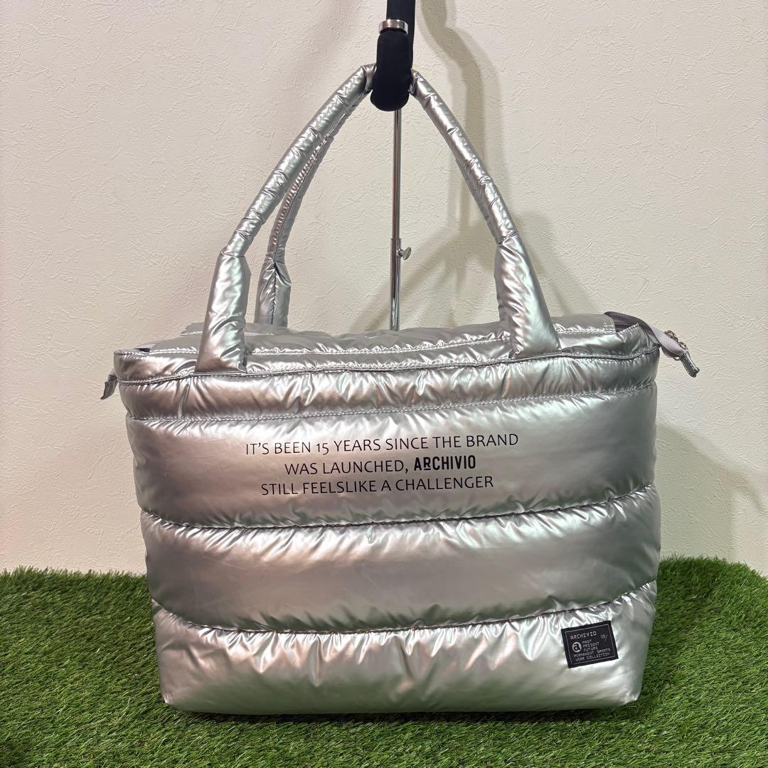 【archivio】美品　15th記念ボストンバッグ　シルバー　アルチビオ