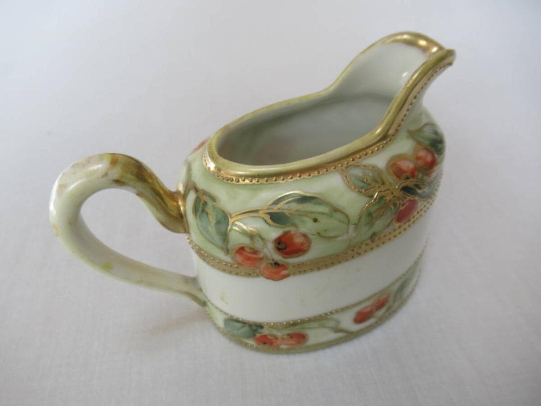 極希少美品 明治後期定価12万◆初期オールドノリタケ シュガーポット＆クリーマー