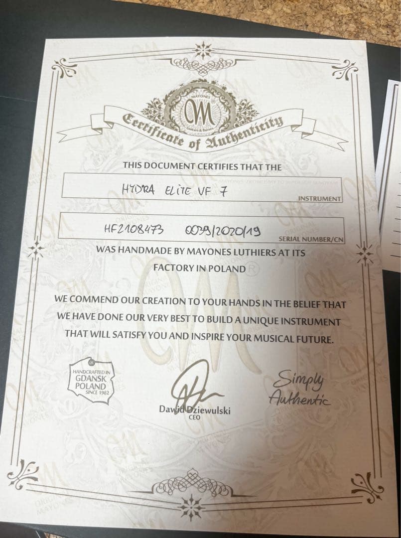 Mayones Hydra Elite 7 VF Trans Black 7弦