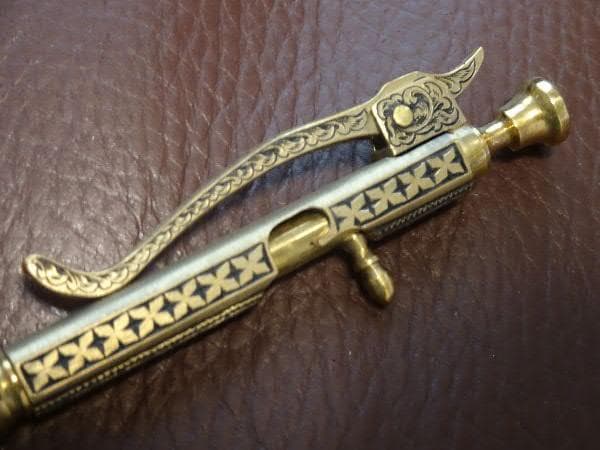 中山英俊 ボルトアクション・ミニボールペン brass TETORI彫金