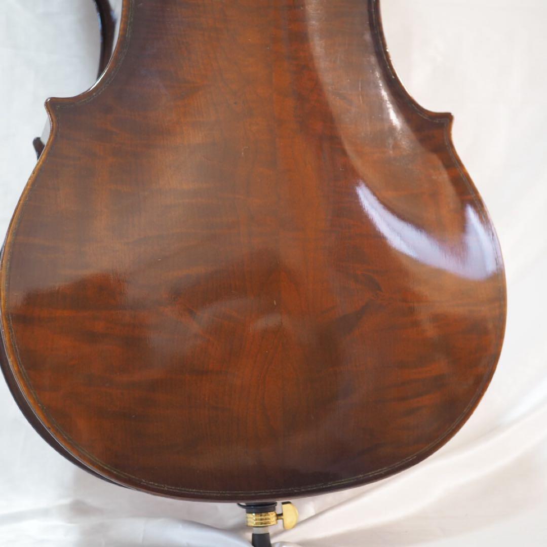 メーカー不明 チェロ 4/4 虎杢 弓 ソフトケース付き