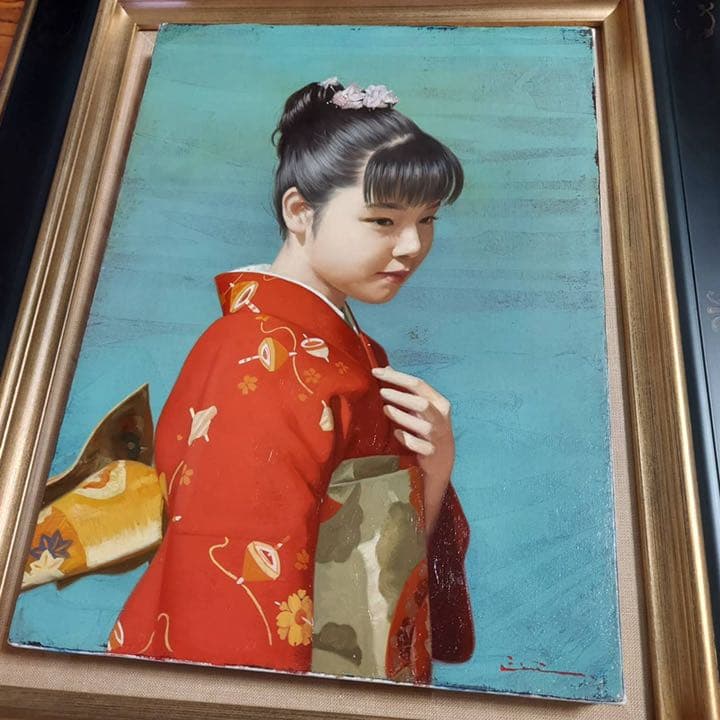 清水悦男　絵画　春風の行方　原作　油絵