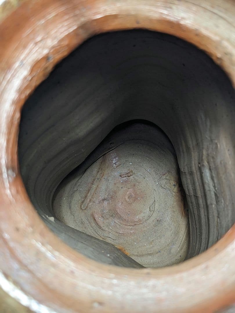 乗松俊行 備前焼 擂座花入 共箱合布栞 花瓶 花生 花器 フラワーベース 工芸品