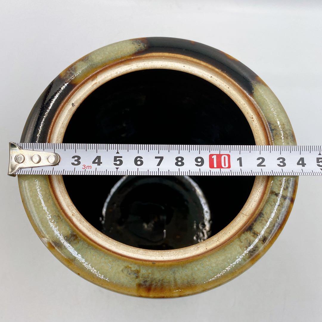 膳所焼 水指 耳付ヘラ目 水指 陽炎園造 茶道具 お茶