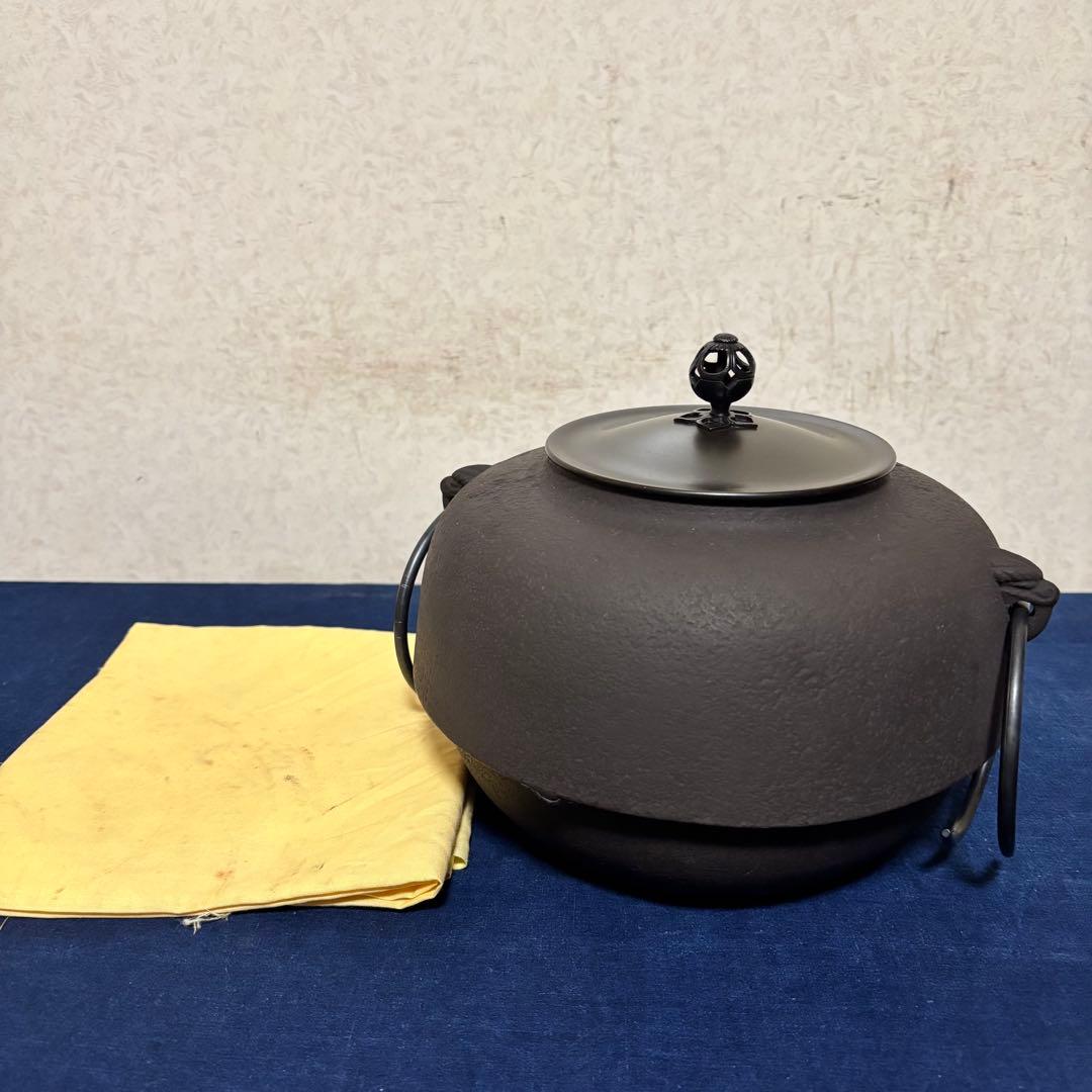 風炉/茶釜/電熱器/唐銅鬼面風炉釜/野々田製電熱器/敷板/茶道具/お点前道具