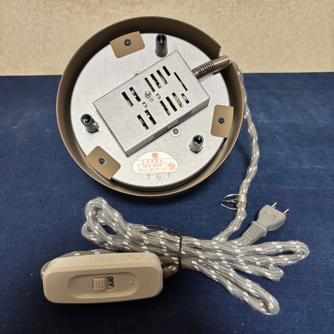 風炉/茶釜/電熱器/唐銅鬼面風炉釜/野々田製電熱器/敷板/茶道具/お点前道具