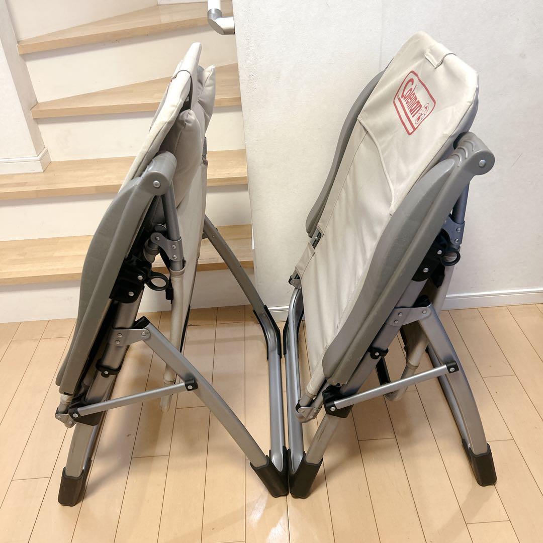 【2脚セット】希少 Coleman フリーリクライニングチェア 廃盤品 ベージュ