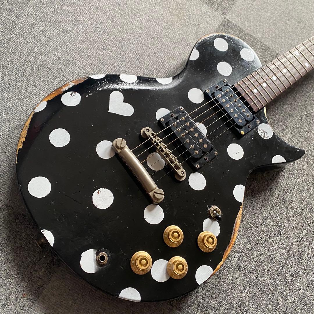 BURNY FERNANDES レスポール エレキギター レリック加工 水玉柄