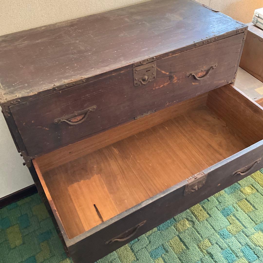 昭和家具　　木製 5段箪笥 ダークブラウン　16