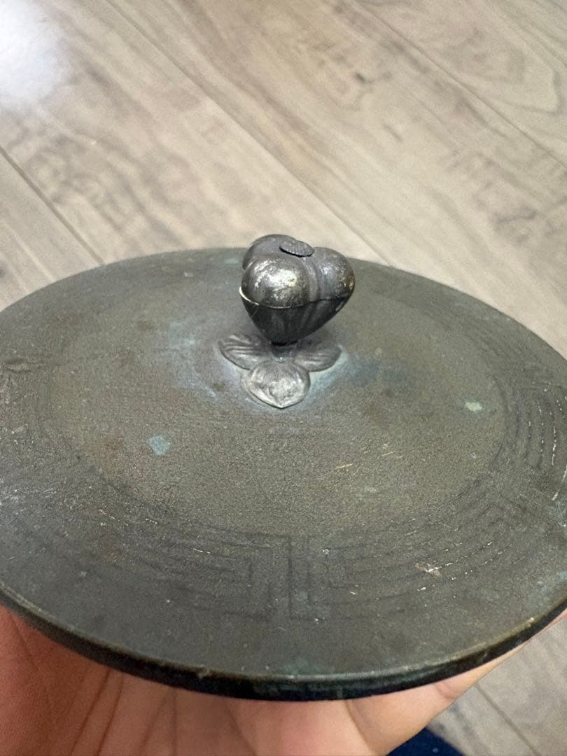 平安 光玉堂造 鉄瓶の蓋のみ 茶道具 茶器 お茶 伝統 工芸 銅蓋 銀