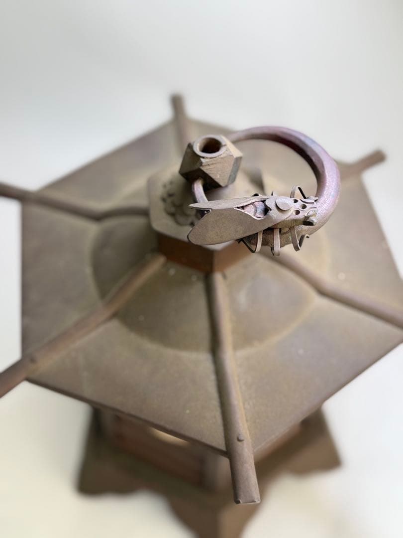 T28 時代 蝉吊灯籠 銅製造 職人作品 伝統技術 セミ細工物