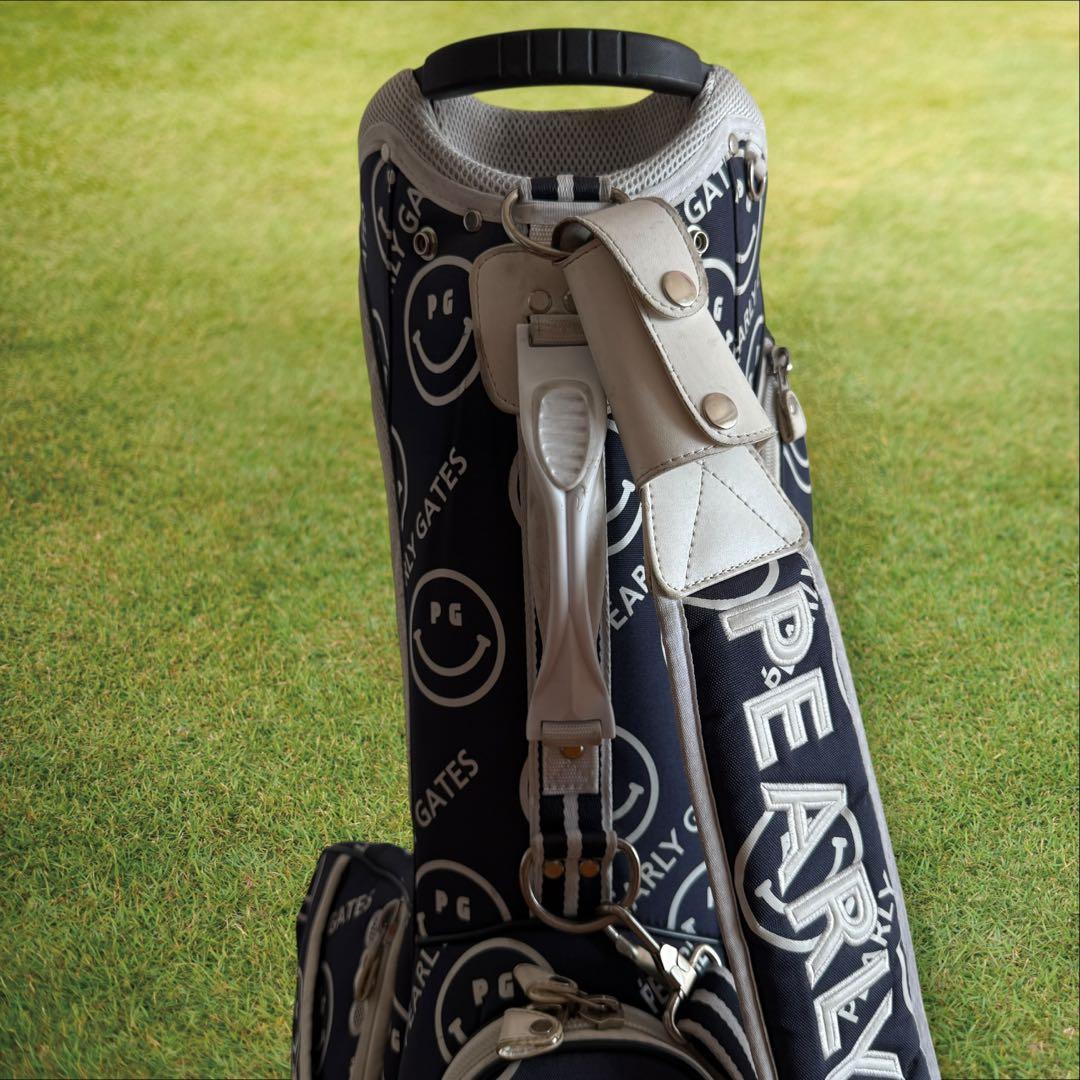 パーリーゲイツ　キャディバッグ　総柄　スタンド式　軽量　ネイビー　紺