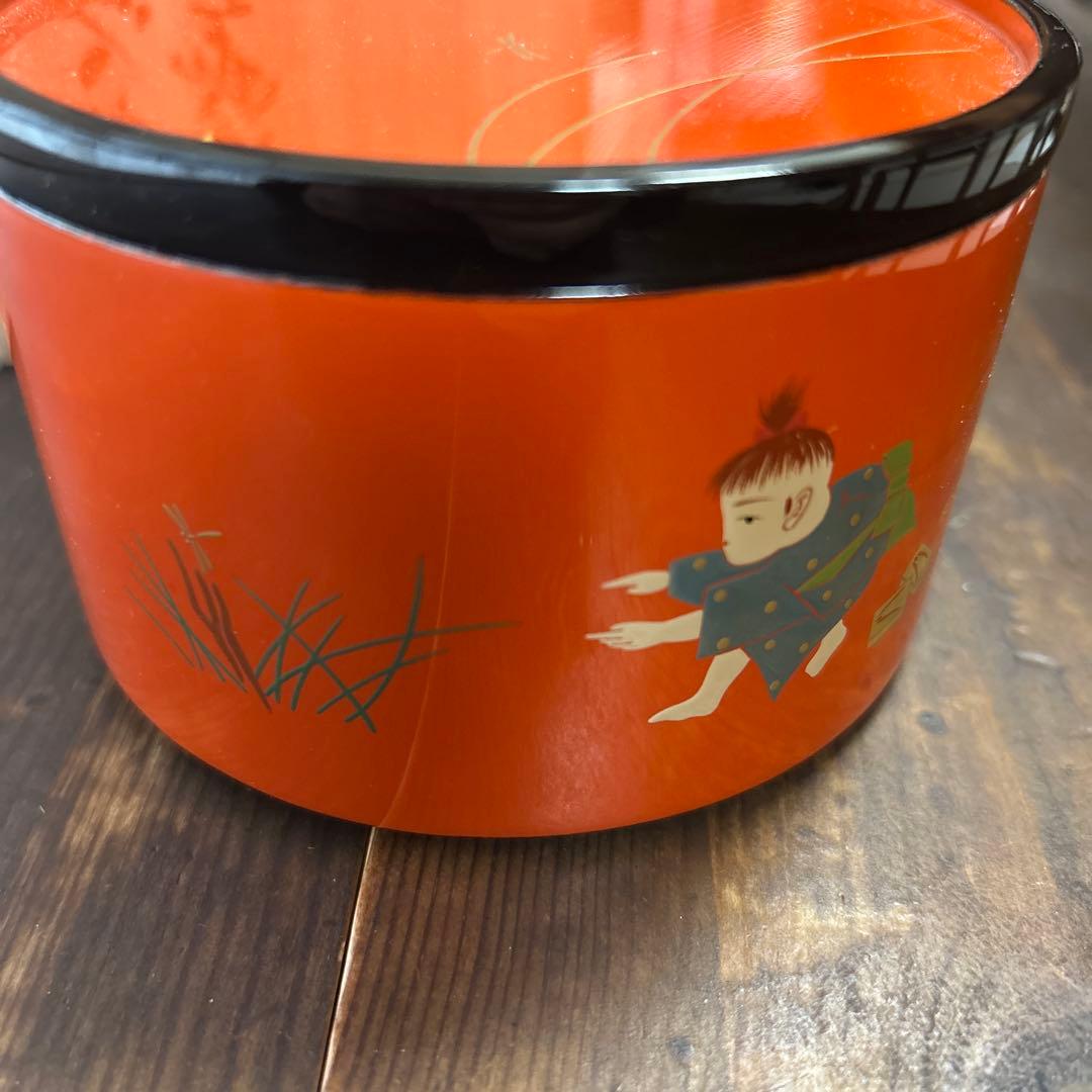 輪島塗　輪島漆器　摂田照彦　キャンディーボックス　童蒔絵　高級漆器　希少　レア