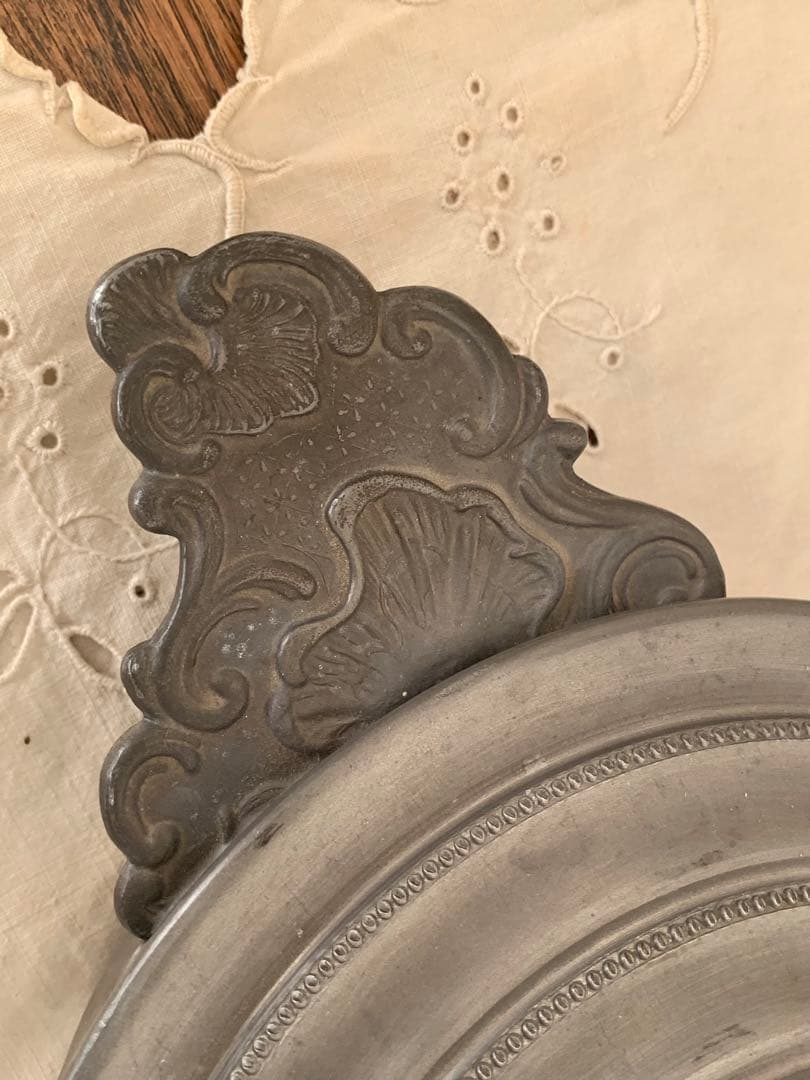 フランス　蚤の市　ピューター製　鍋　ブロカント