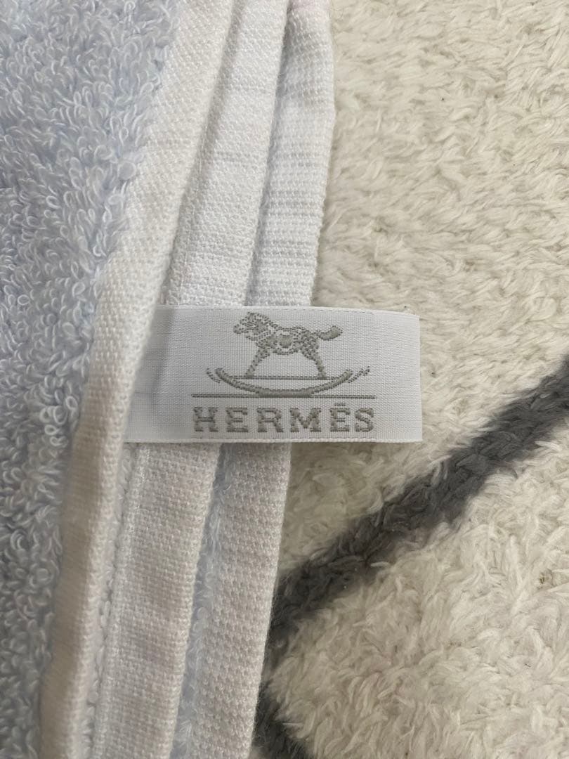 エルメス　HERMÈS バスタオル ブルー　ベビー　タオル　 ブランケット