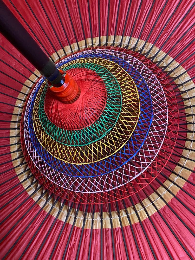 茶道具/野点傘 歌花筒(短冊掛 花入掛) 付 茶席用 茶会 和傘