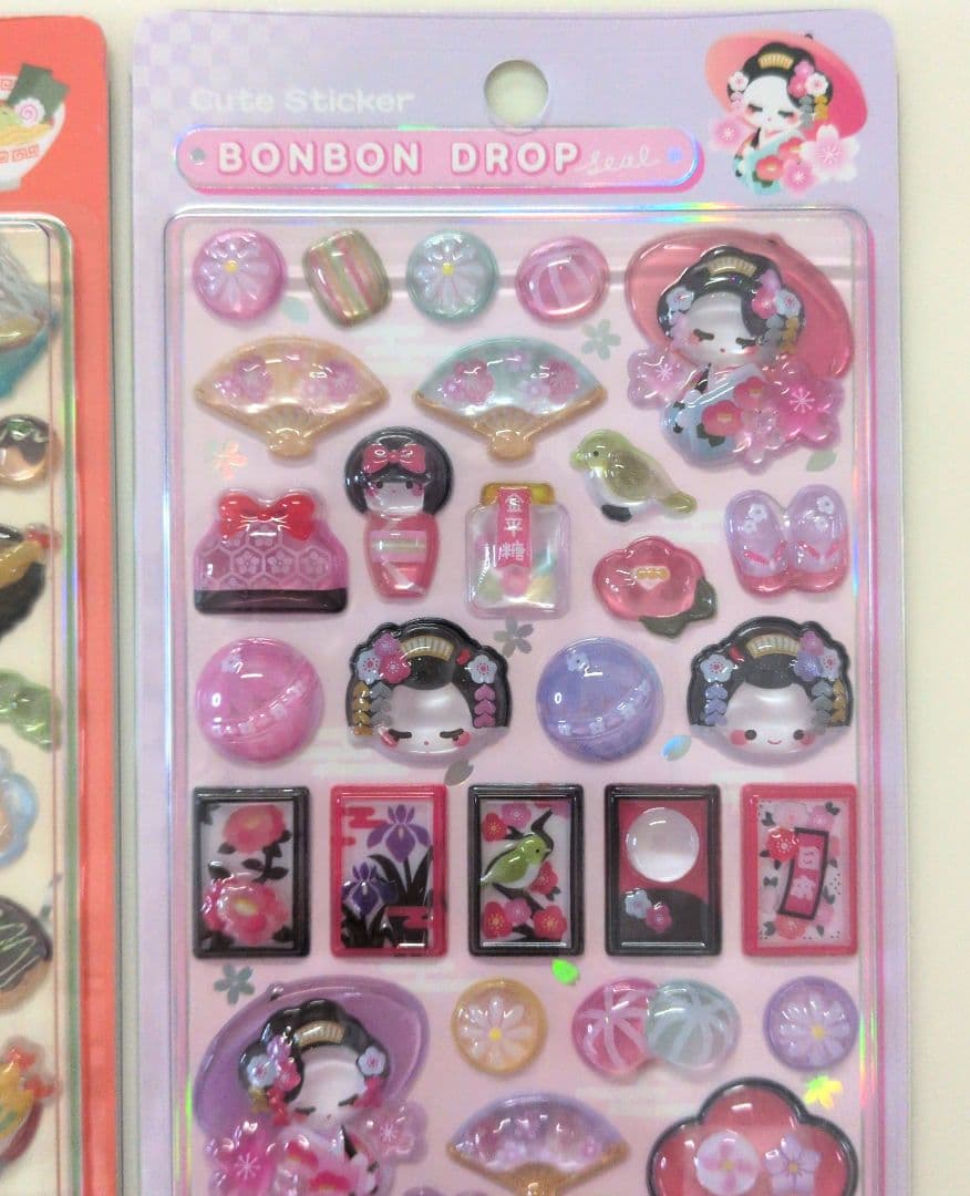 正規品ボンボンドロップシール和柄　クーリア　舞妓　忍者お相撲おにぎりお寿司柴犬