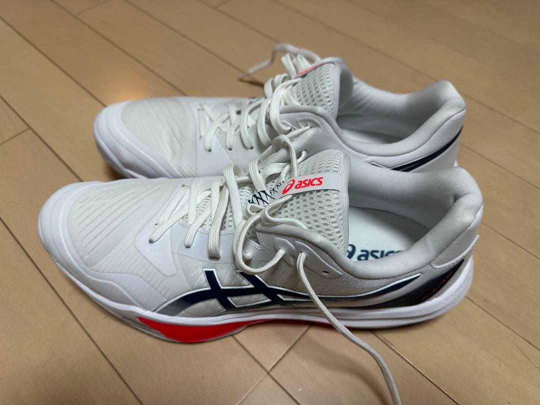asics バレーボールシューズ ホワイト/ネイビー/レッド スカイエリート