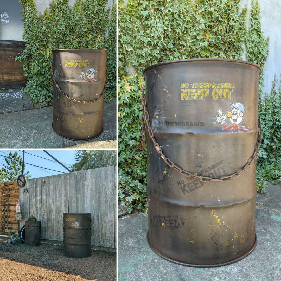 アメリカンヴィンテージなドラム缶 キープアウト 立ち入り禁止 バリケード
