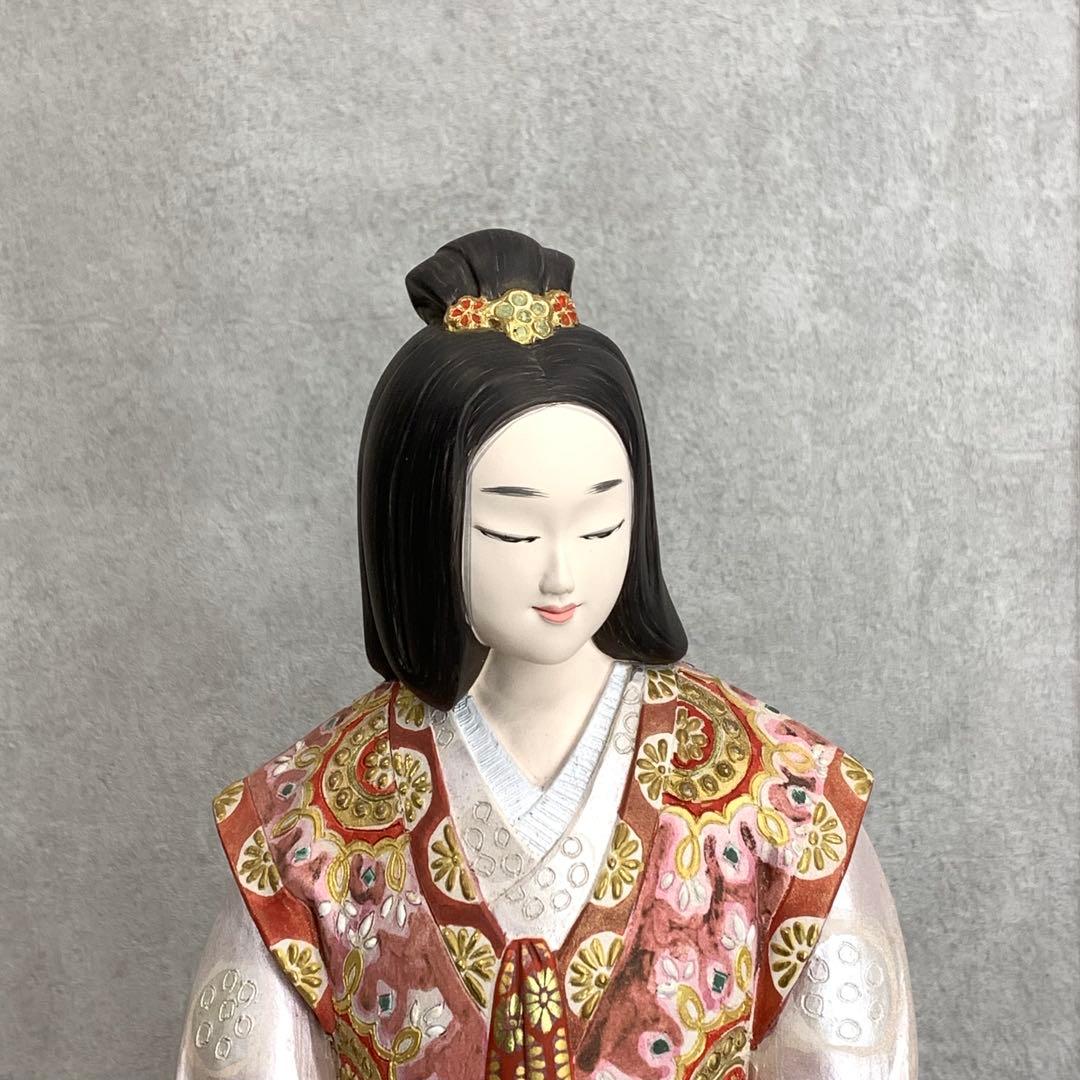 小副川祐二 余韻 箱付き 全長 約 43 cm 博多人形 楽器 人形