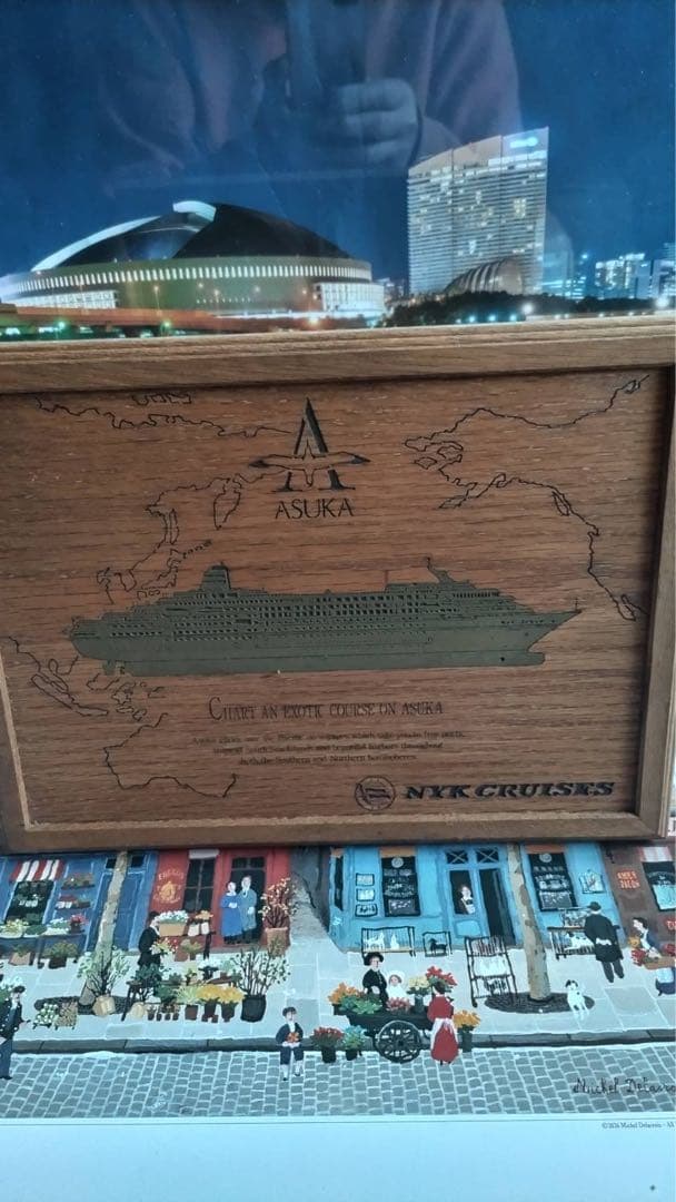ASUKA 船の彫刻 NYK CRUISES 木製　乗船記念品