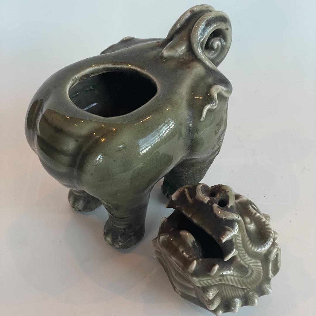 希少 三田青磁 獅子 香炉 江戸時代後期 1800年代 兵庫陶芸美術館所蔵