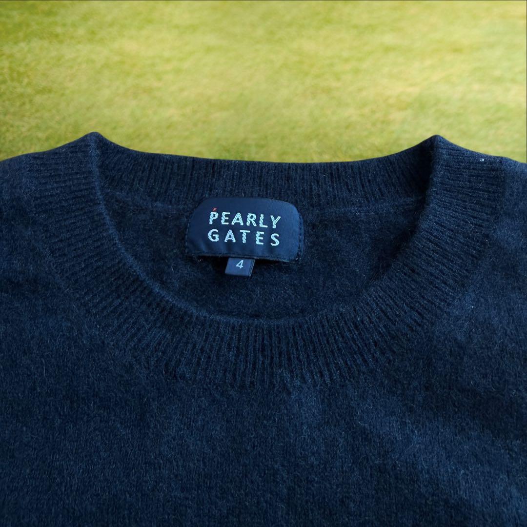 カシミヤ100% パーリーゲイツ　ニット　セーター　紺　濃紺　4 M〜L相当