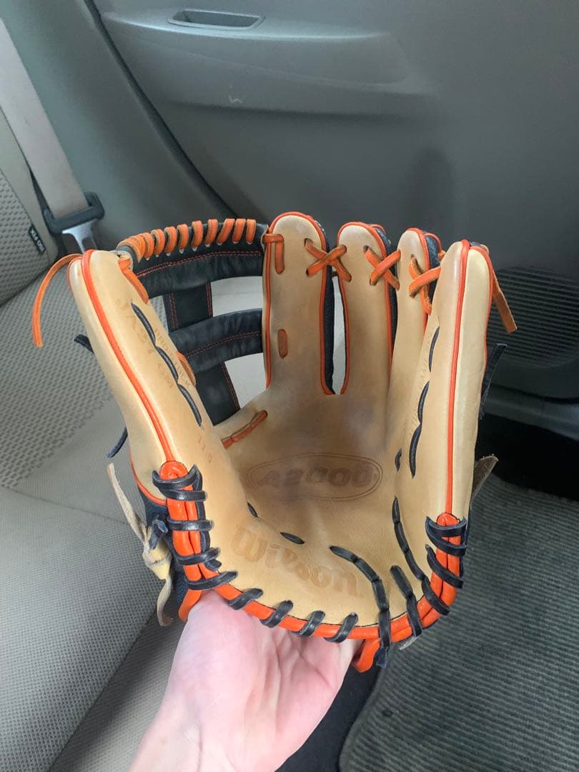 Wilson 硬式グローブ ベージュ/オレンジ