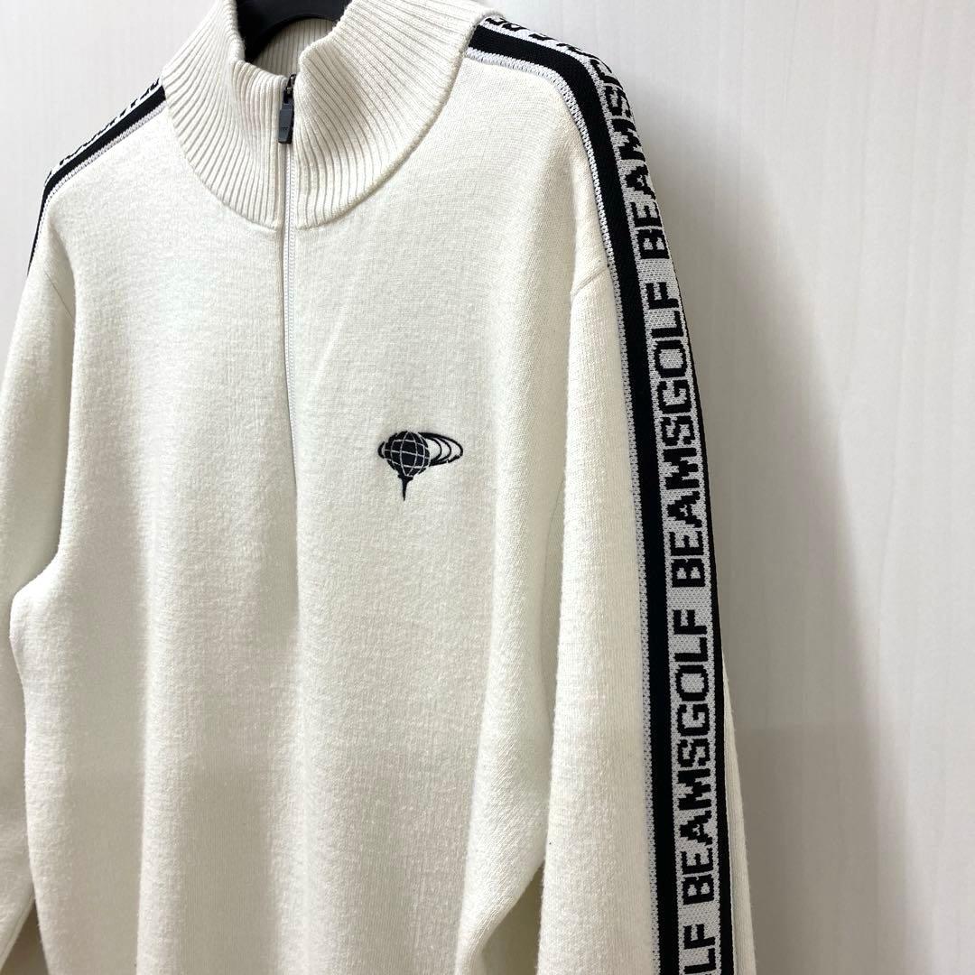 BEAMS GOLF ハーフジップニット オフホワイト