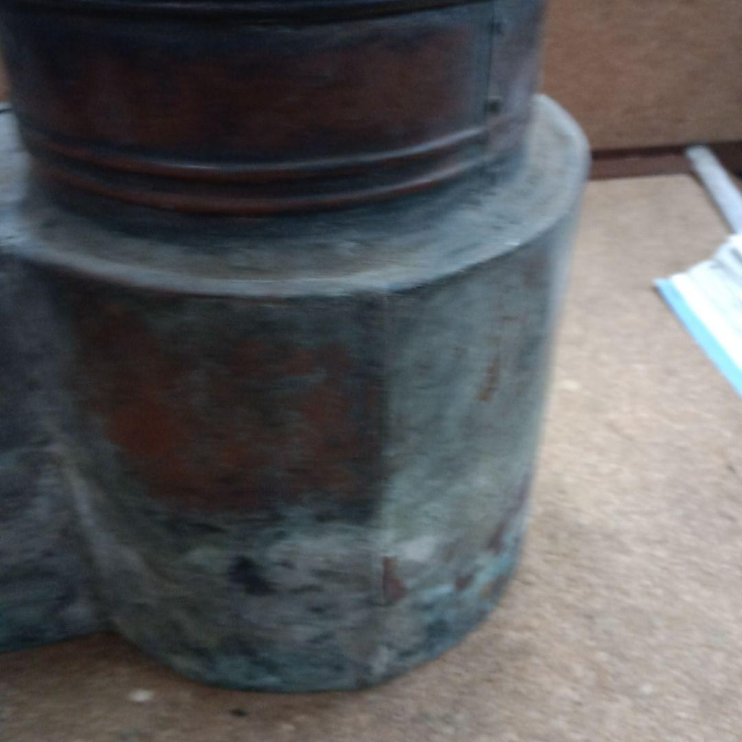 4483）燗銅壺（かんどうこ）丸型火鉢用　大型　現状漏れあり