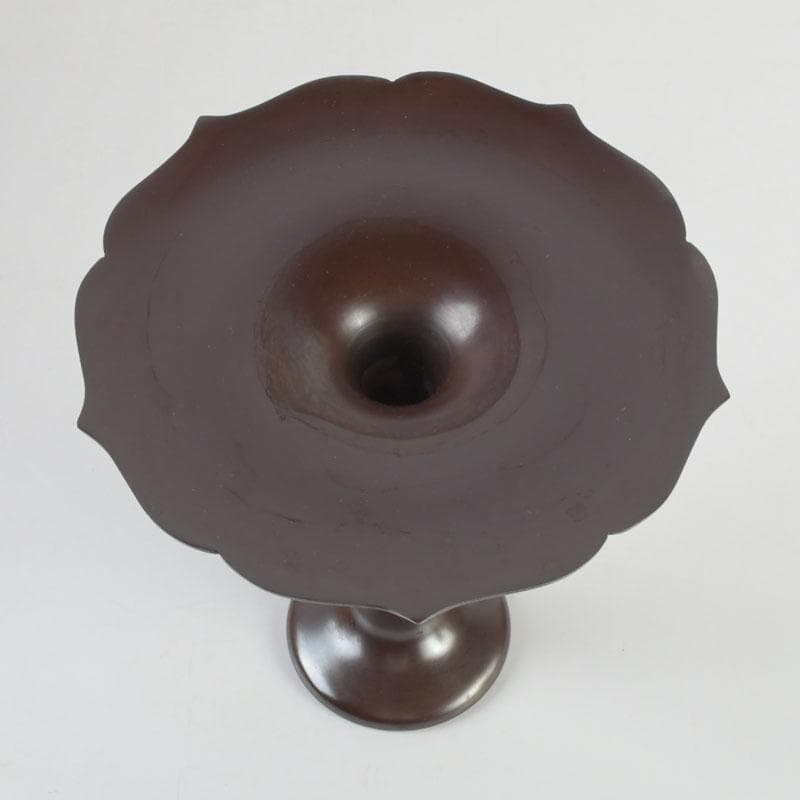 spring　八尾祥栄作　鋳銅　桔梗形　一文字　花入　共箱　C　9390