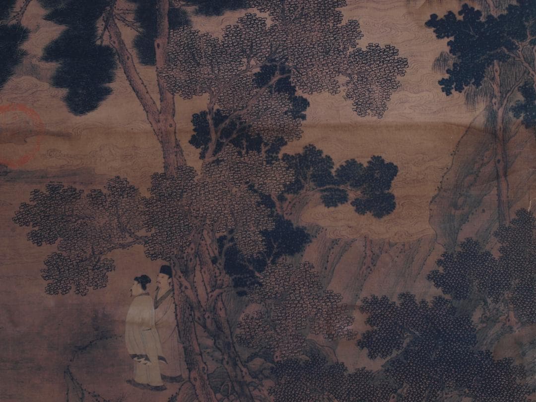 骨董市仕入れ品　中国清時代の掛軸　人物図　肉筆保証　 DE748A7-3