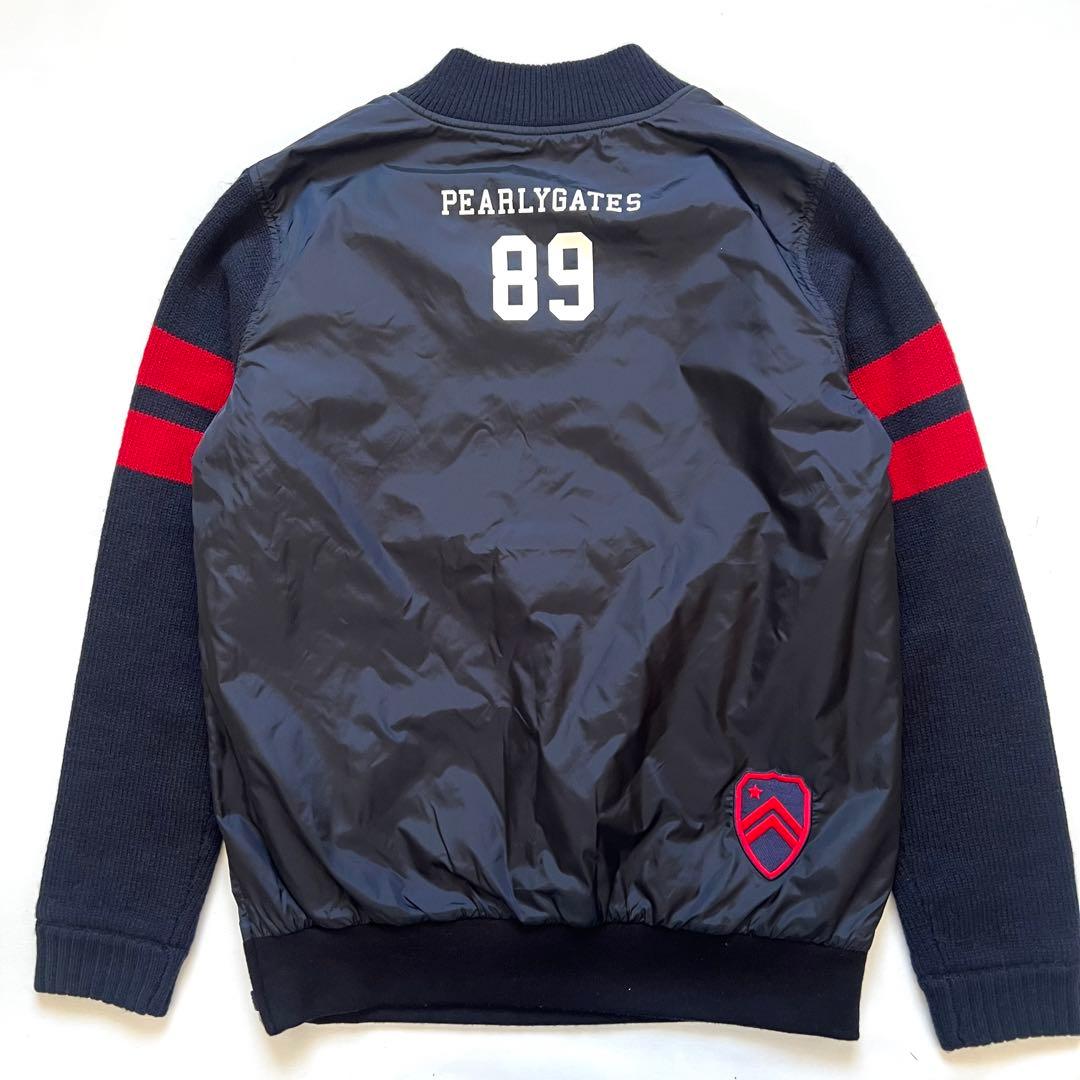 Pearly gates パーリーゲイツ　ニット×ナイロン　中綿入り　ジャケット