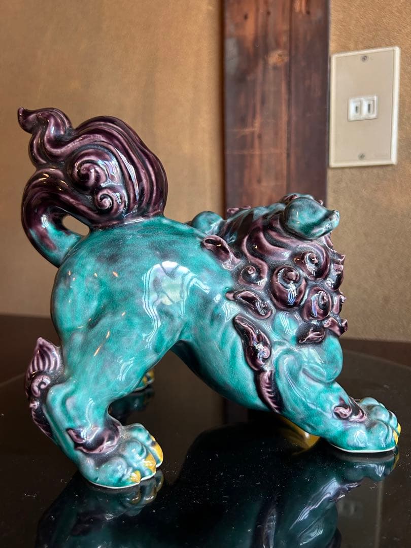 て*つ様 二代徳田八十吉　獅子置物　九谷　1点