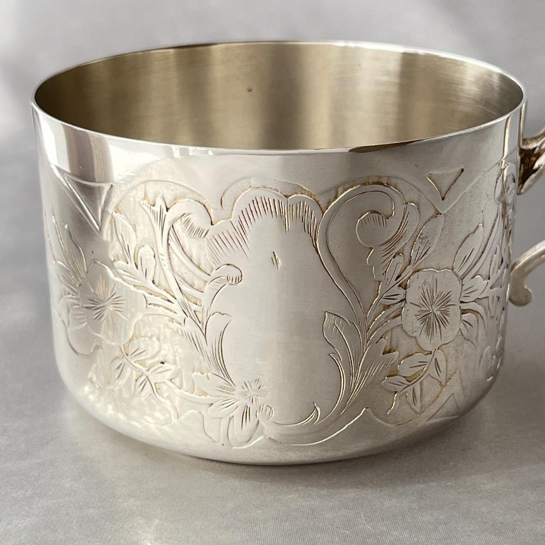 【 仏蘭西】アールヌーボー カップ＆ソーサー 【シルバープレート】