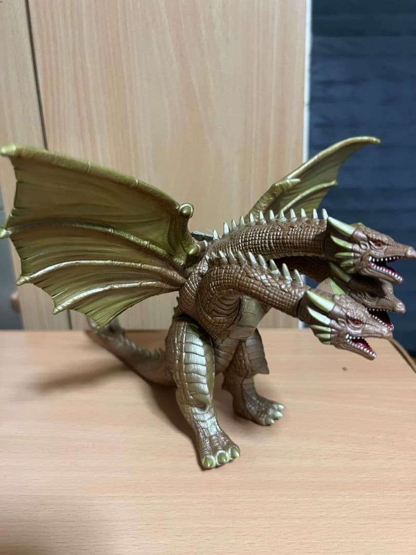 ☆バンダイソフビ東宝怪獣シリーズ☆白亜紀型キングギドラ1998タグ付き☆ゴジラ☆