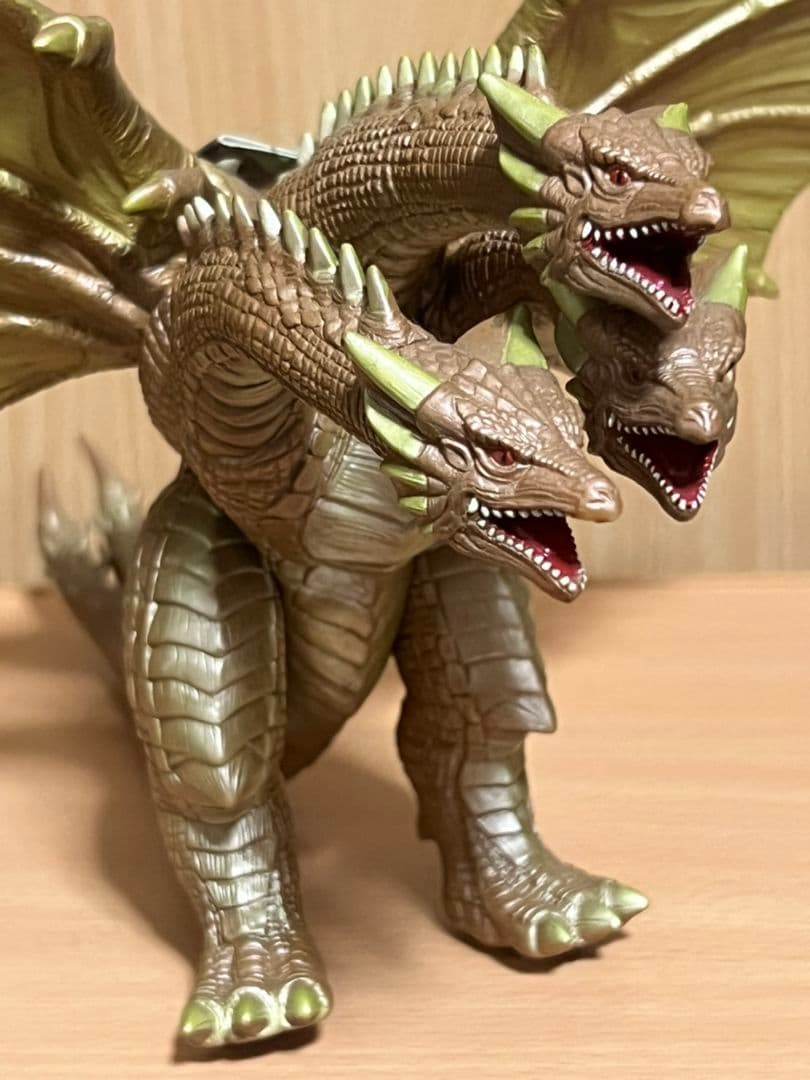 ☆バンダイソフビ東宝怪獣シリーズ☆白亜紀型キングギドラ1998タグ付き☆ゴジラ☆