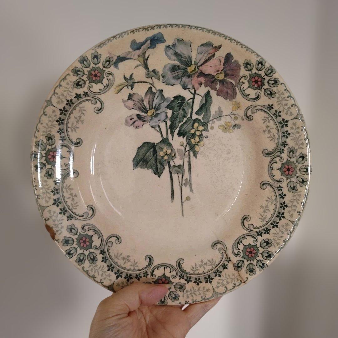 ライン他あり・ショワジールロワプレート・切り花/フランスアンティーク