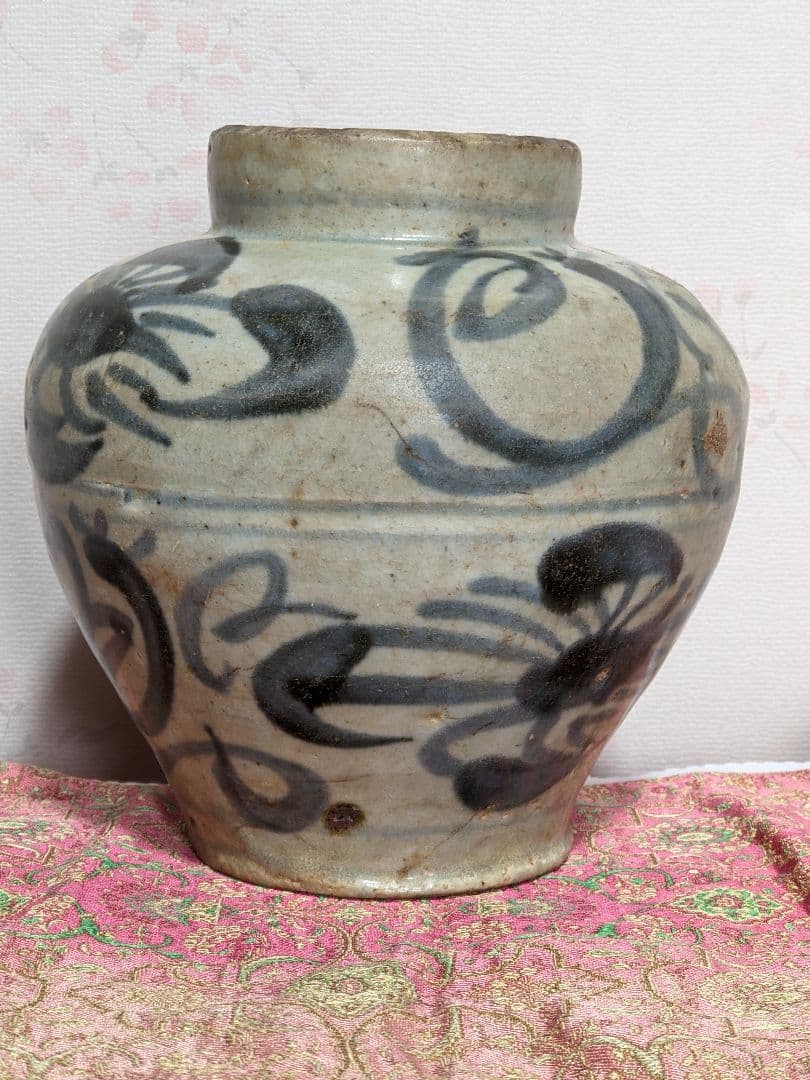 ♦中国陶磁 明時代末 漳州窯 呉須染付 壺 呉州手 置物飾り レア物古美術骨董品