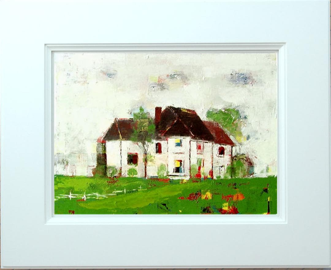 油絵 菅家令子 絵 絵画 インテリア 額付(黒) uF6-062203 風景