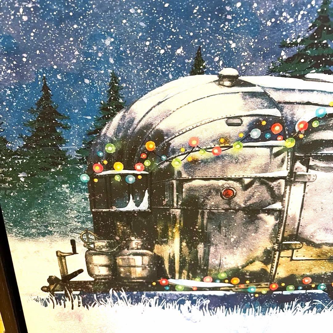 【アメリカで購入】ライトが光るクリスマスのトレーラーアートボード