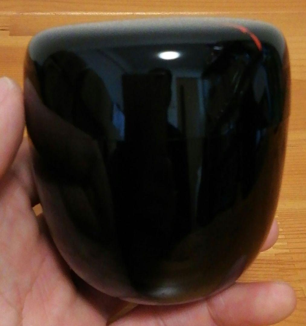 宗完書付　山本象石作　鷲山塗　黒中棗　共箱　略歴付　茶道具