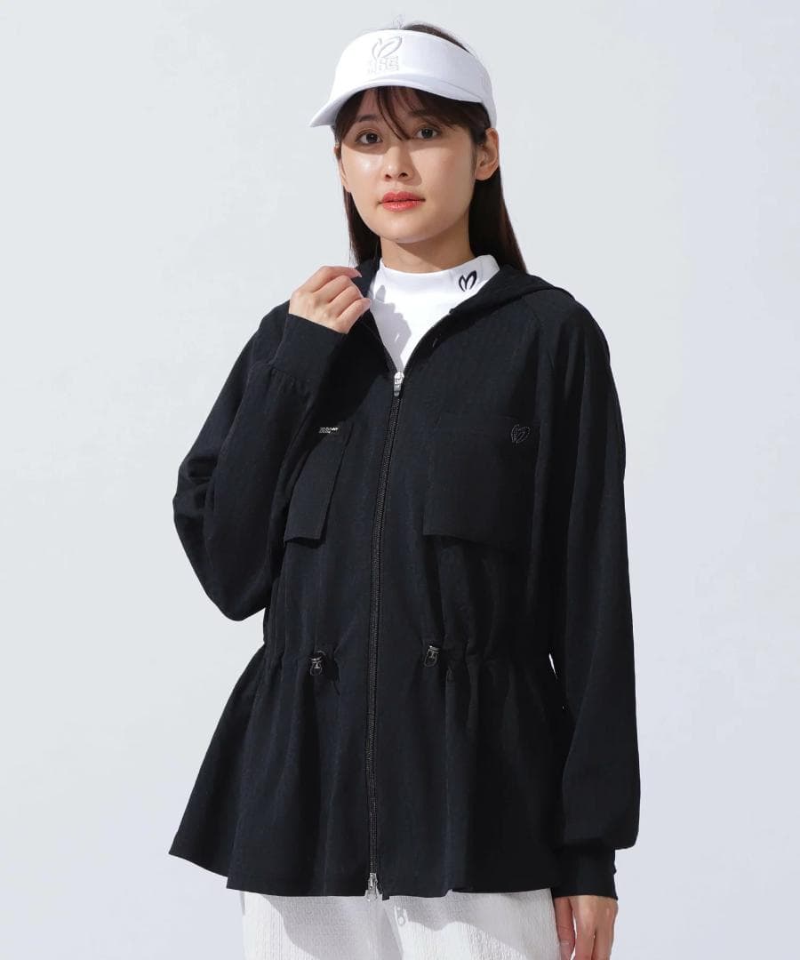 未使用 タグ付き メッシュ ダブルジップフーディジャケット 1 M ブラック