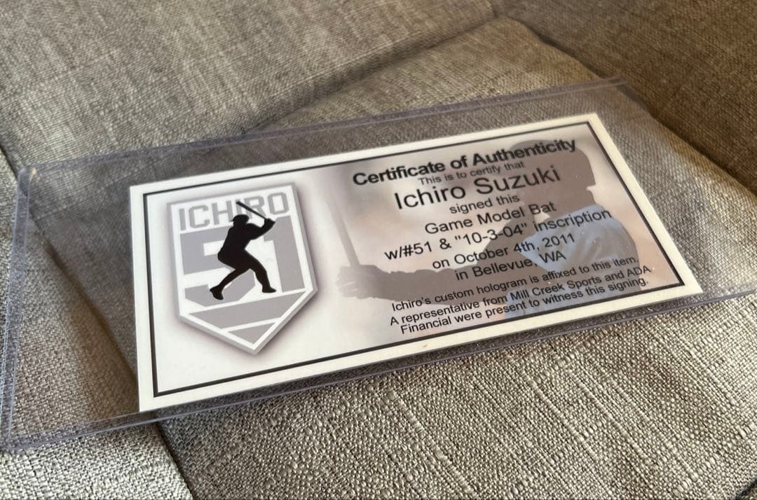 新品⭐︎イチロー直筆サイン年間最多安打262本新記録記念バット