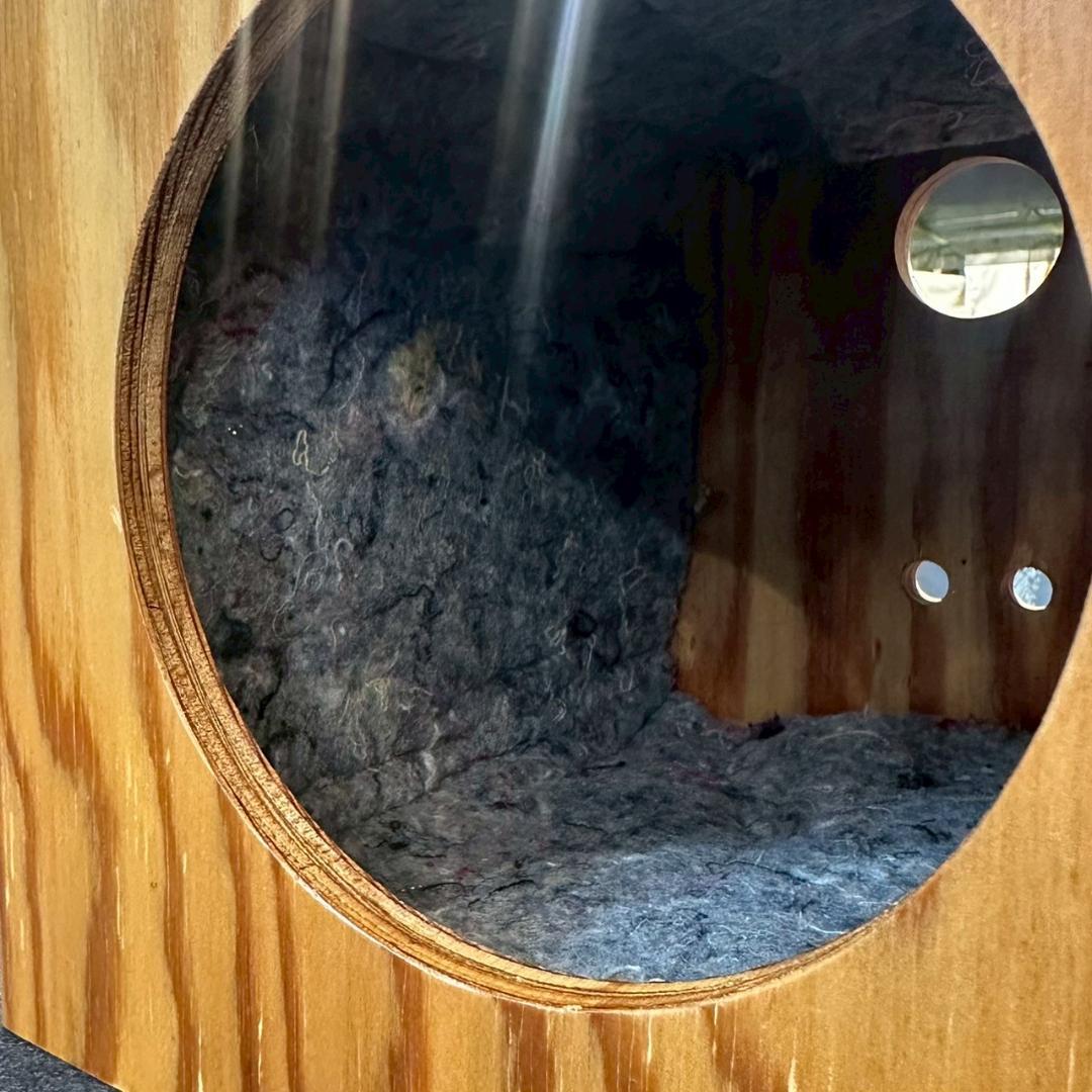 新品【2個セット】木製ペットハウス コンセント穴付き 天然木 箱型 立方体