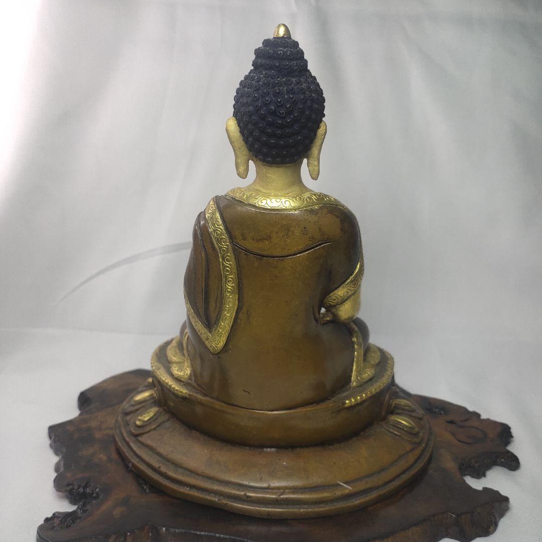 阿弥陀如来坐像 チベット密教 手作り鎚起銅器 骨董 仏教美術品 コレクター放出
