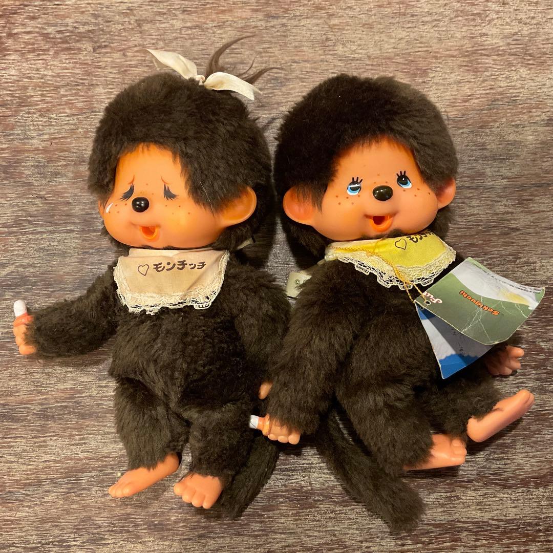 昭和レトロ 初代 ふた子のモンチッチ 当時物 1974 セキグチ ブルーアイ